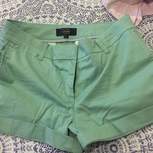 Teal J crew chino shorts